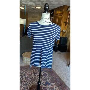 Y2K blue striped tee baby doll